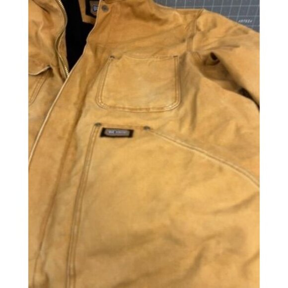 Big Smith Men's L/XL Insulated Chore/Work Coat Brass Zipper Tan Canvas Durable O - Picture 2 of 8